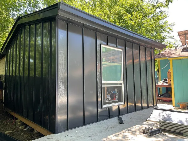 Black standing seam metal wall panels for Metal Roof Installation in Shawnee